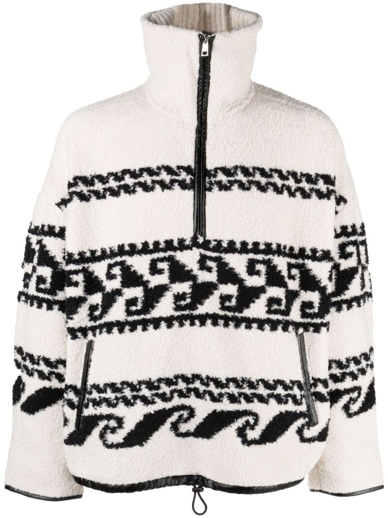 Neutral Marner Printed Fleece Jacket
