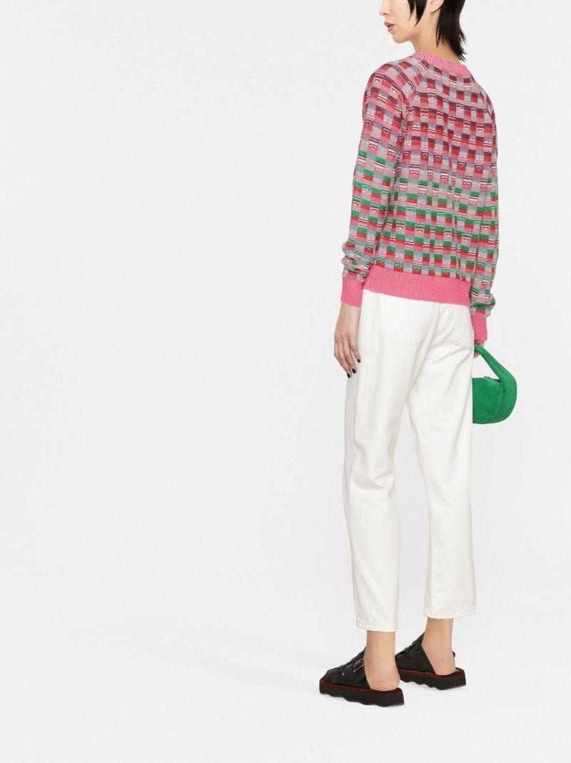 Pink Patterned Jacquard Jumper