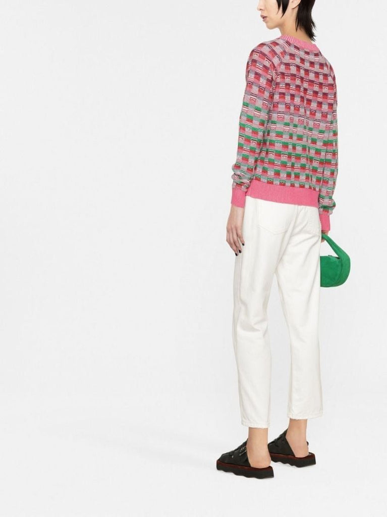 Pink Patterned Jacquard Jumper