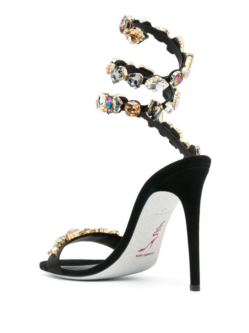 Black Roxanne Rhinestone 105 Sandals