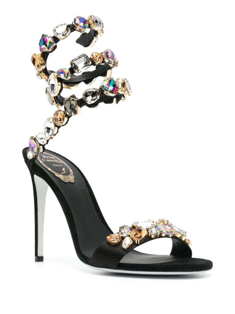 Black Roxanne Rhinestone 105 Sandals
