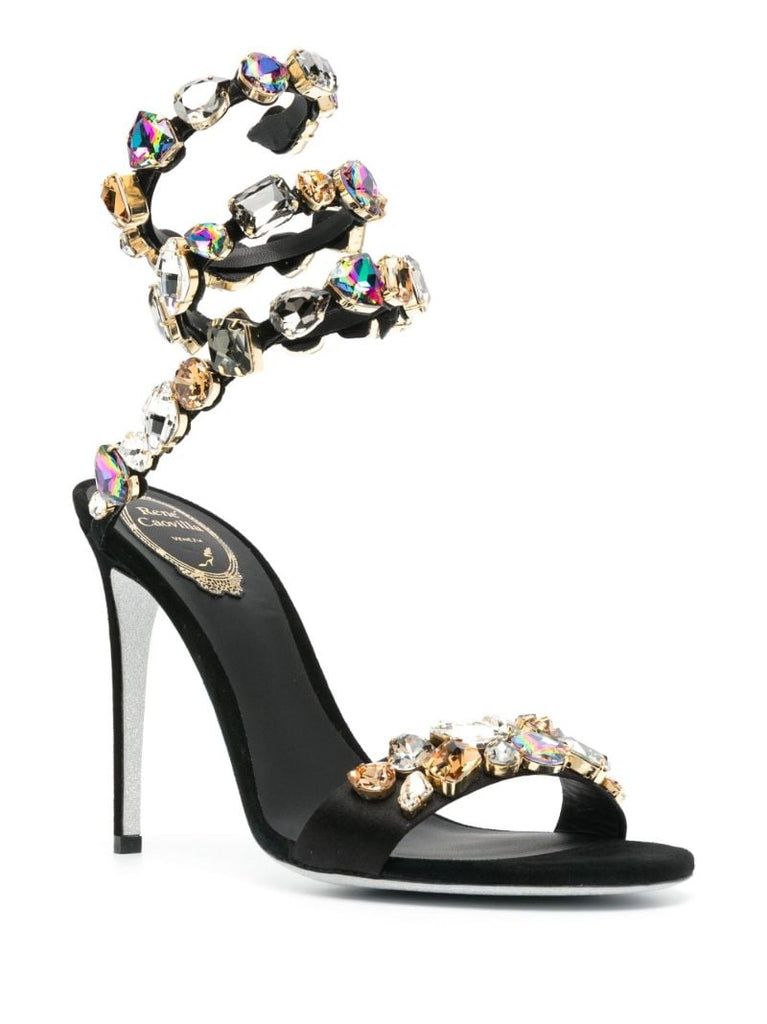 Black Roxanne Rhinestone 105 Sandals
