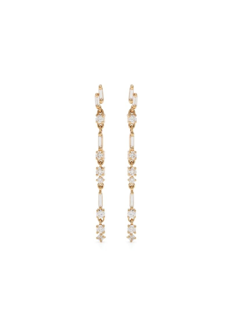 18kt Yellow Gold Thin Dangle Drop Earrings