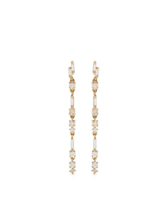 18kt Yellow Gold Thin Dangle Drop Earrings