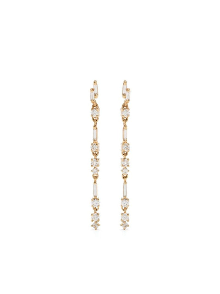 18kt Yellow Gold Thin Dangle Drop Earrings