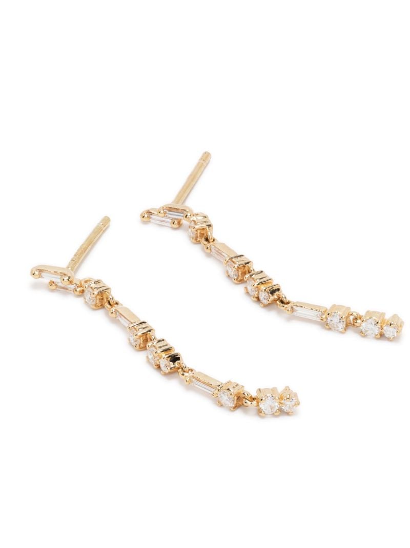 18kt Yellow Gold Thin Dangle Drop Earrings