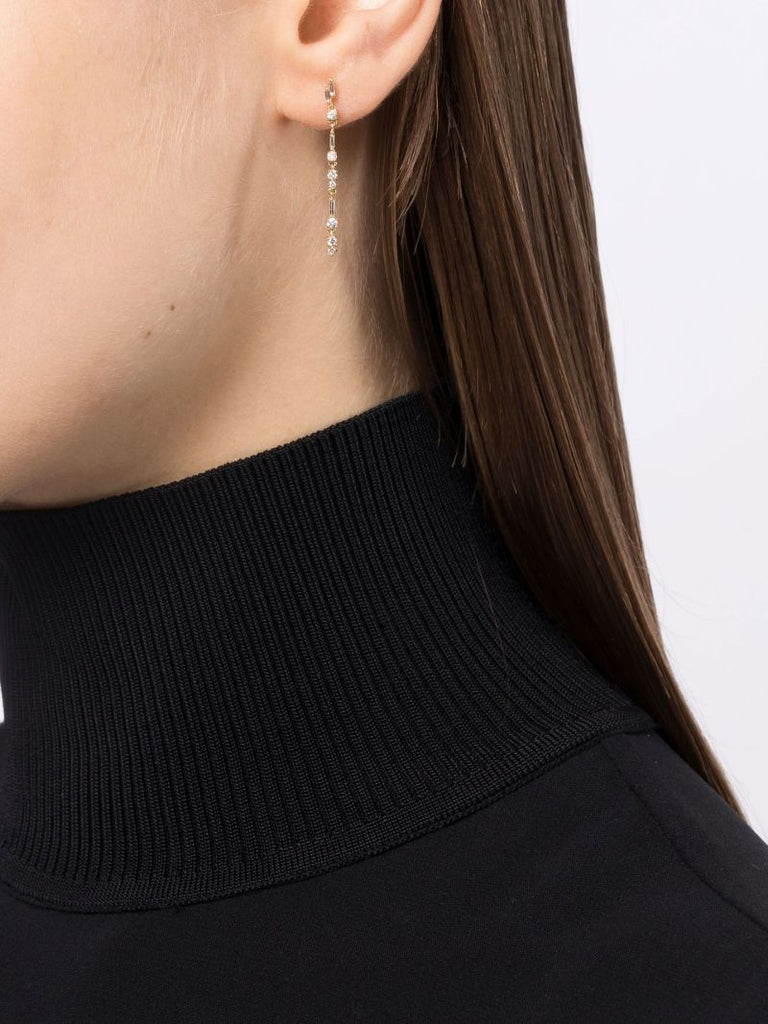 18kt Yellow Gold Thin Dangle Drop Earrings