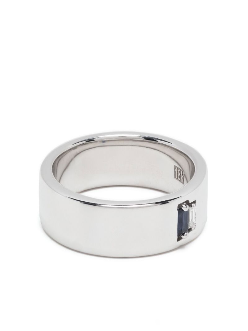 18k White Gold Diamond and Sapphire Ring