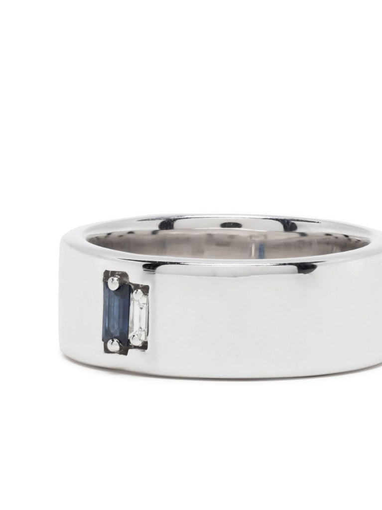 18k White Gold Diamond and Sapphire Ring