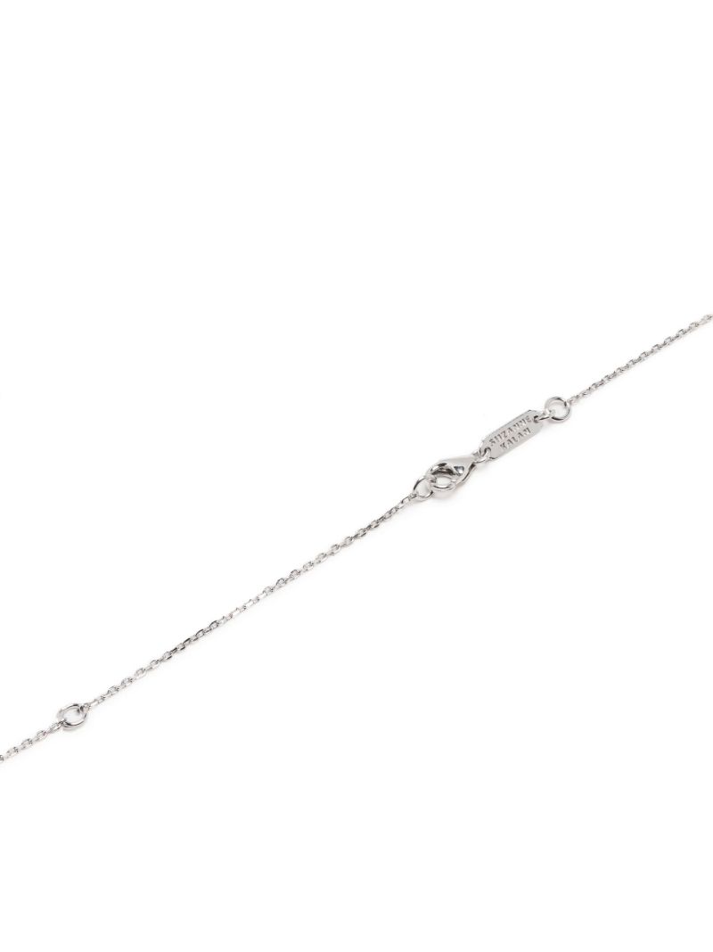 18k White Gold Mini Dogtag Diamond Necklace