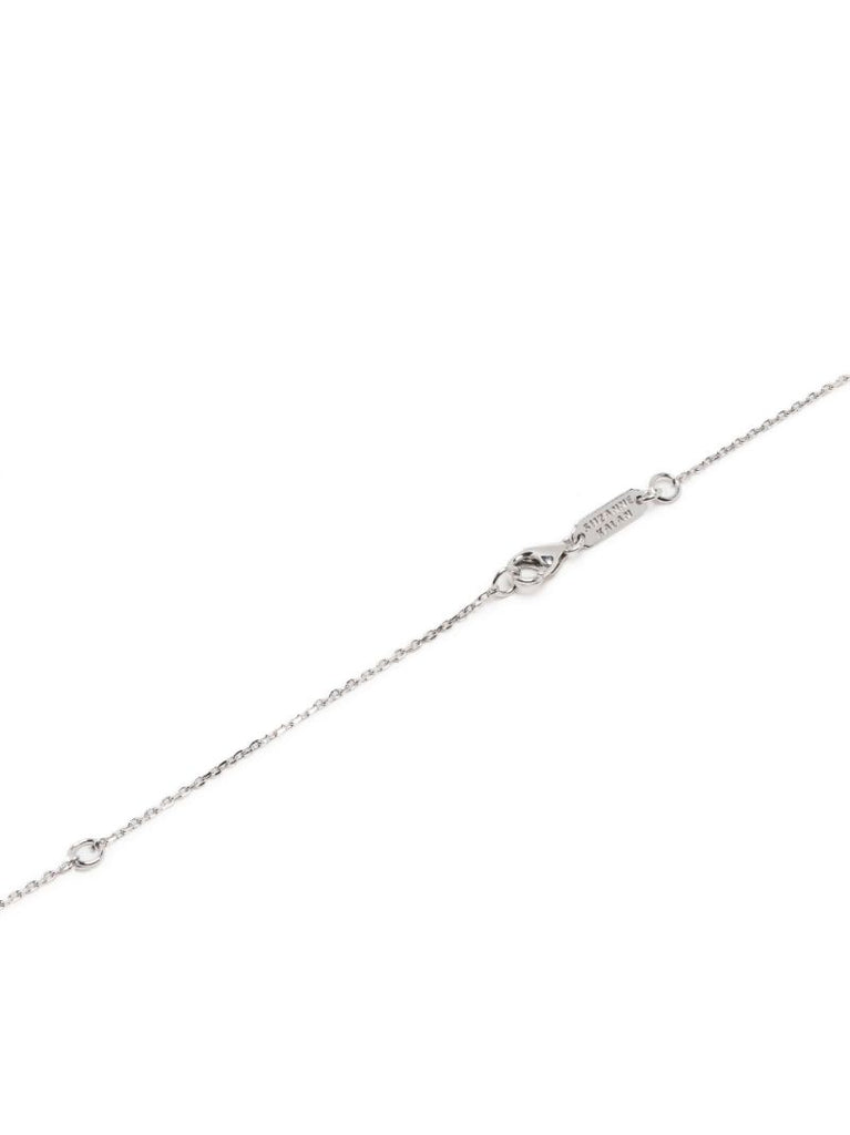 18k White Gold Mini Dogtag Diamond Necklace