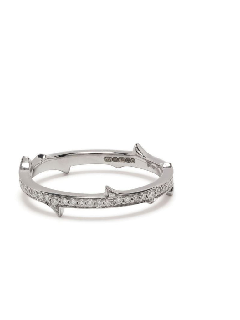 18k White Gold Thorn Stem Diamond Ring