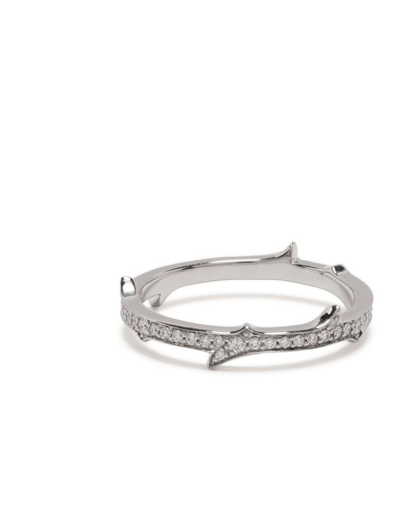 18k White Gold Thorn Stem Diamond Ring