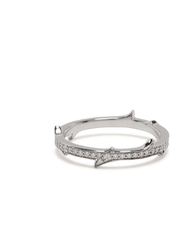 18k White Gold Thorn Stem Diamond Ring