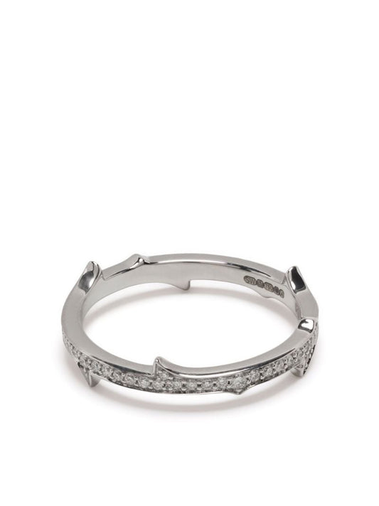 18k White Gold Thorn Stem Diamond Ring
