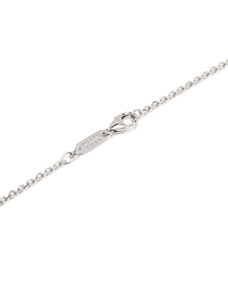 18k White Gold Inlay Large Sapphire Necklace