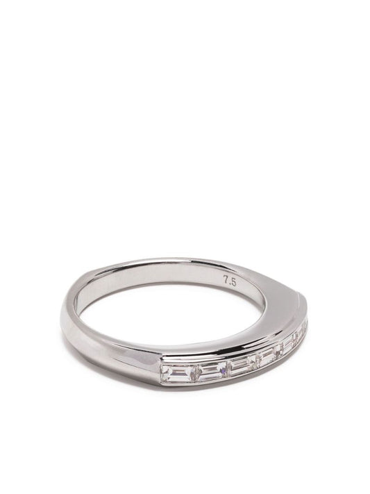 18k White Gold Baguette Stack Diamond Ring