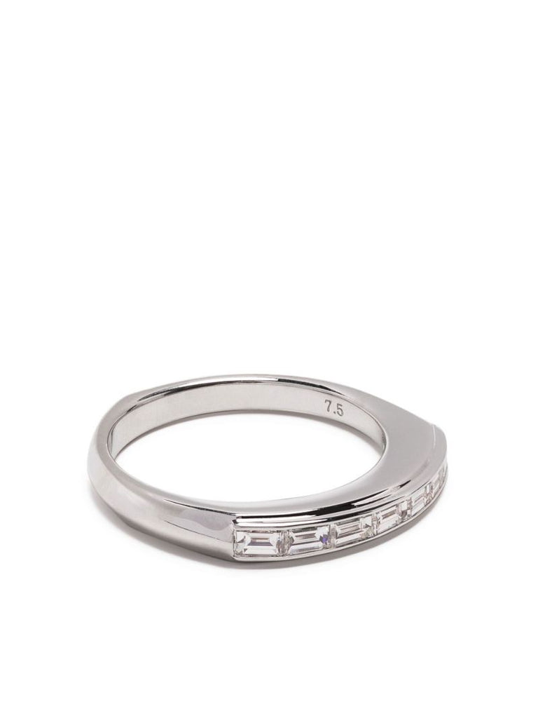 18k White Gold Baguette Stack Diamond Ring