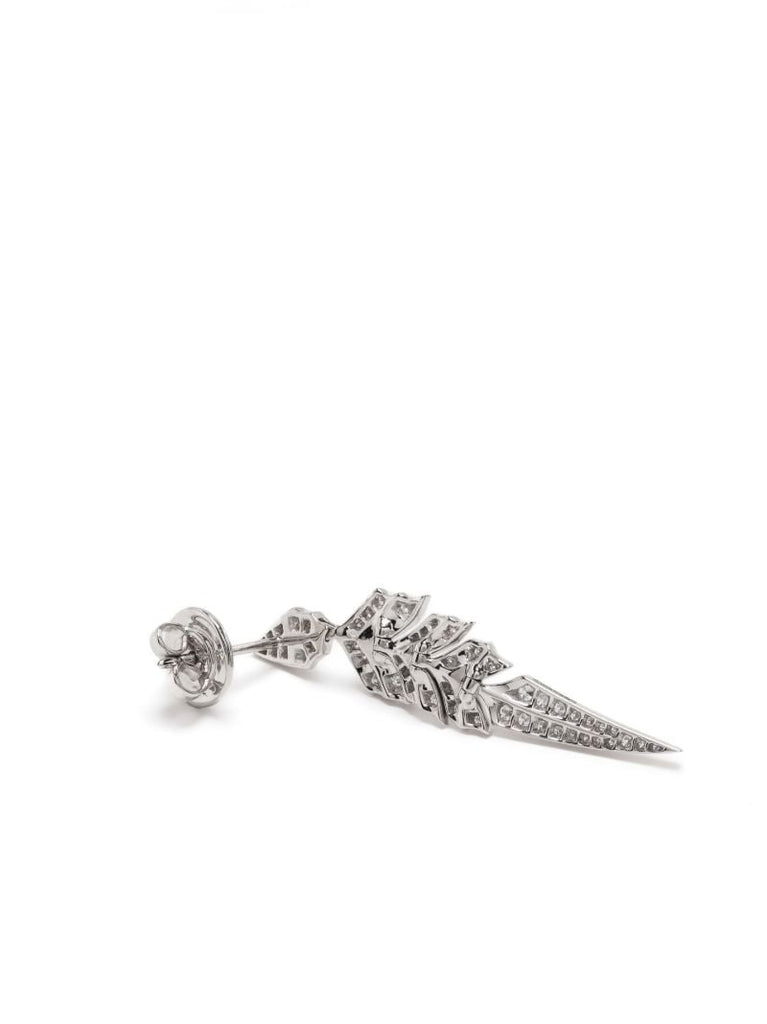 18k White Gold Magnipheasant Diamond Drop Earrings