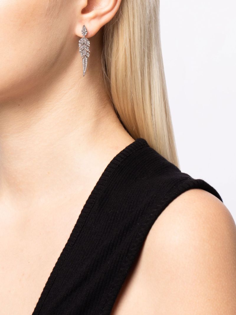 18k White Gold Magnipheasant Diamond Drop Earrings