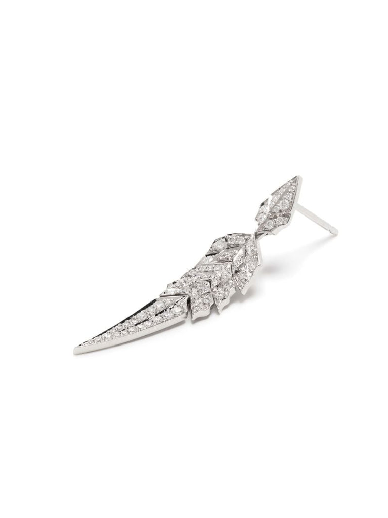 18k White Gold Magnipheasant Diamond Drop Earrings