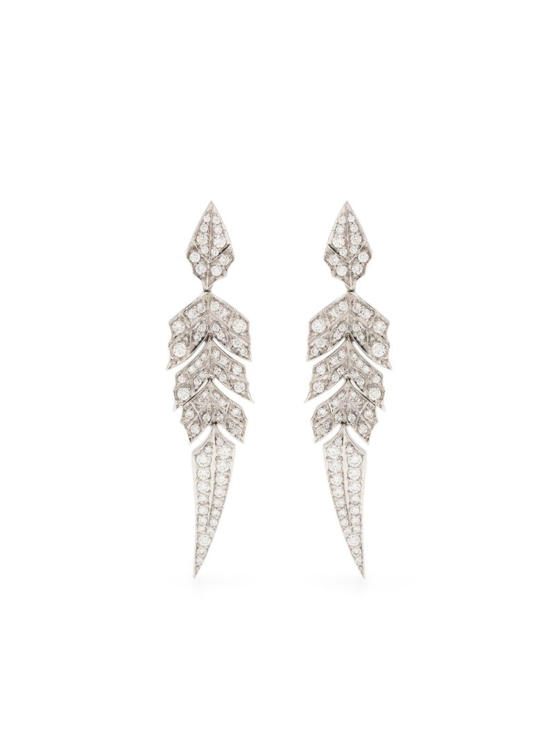 18k White Gold Magnipheasant Diamond Drop Earrings