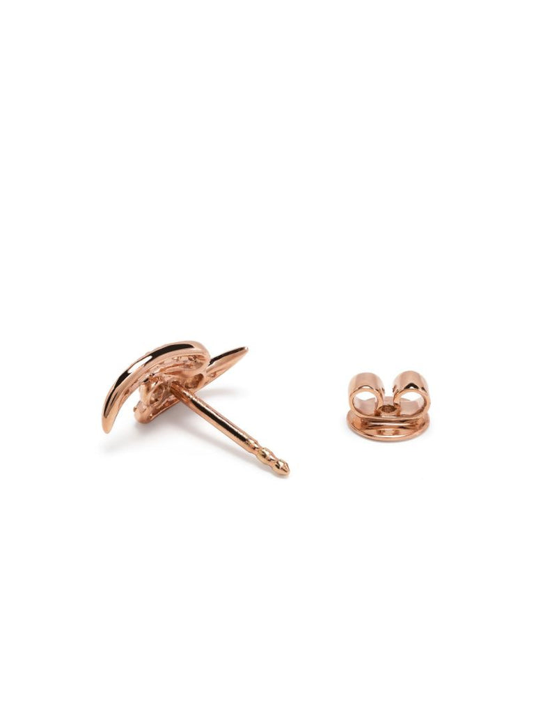 18k Rose Gold Knot Diamond Stud Earrings