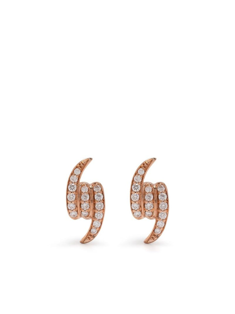 18k Rose Gold Knot Diamond Stud Earrings