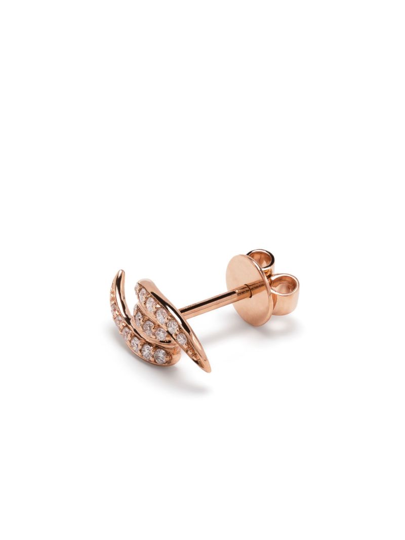 18k Rose Gold Knot Diamond Stud Earrings