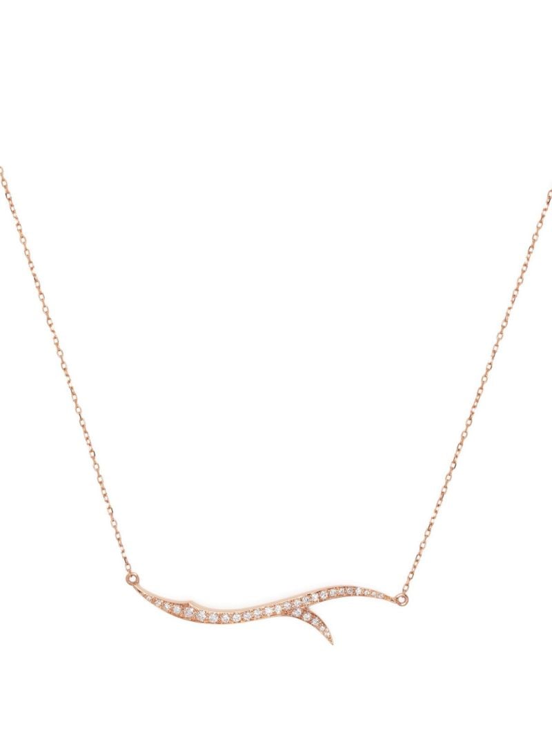 18k Rose Gold Stem Diamond Necklace