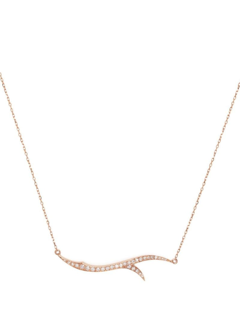 18k Rose Gold Stem Diamond Necklace