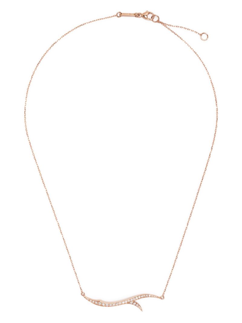 18k Rose Gold Stem Diamond Necklace