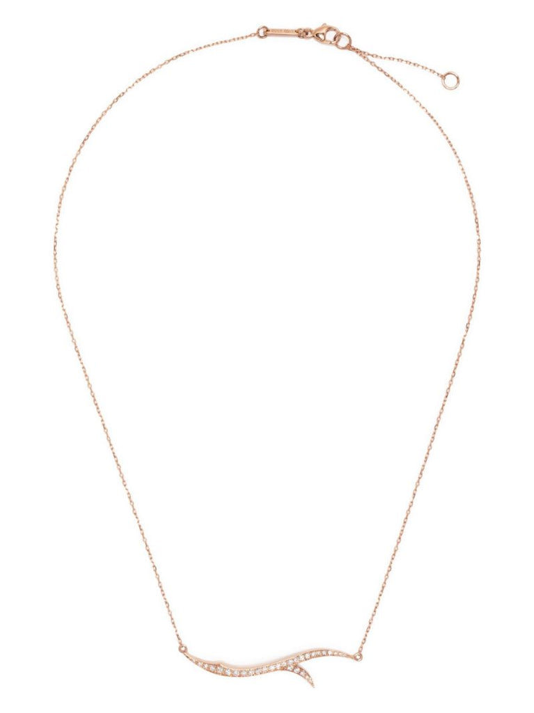 18k Rose Gold Stem Diamond Necklace