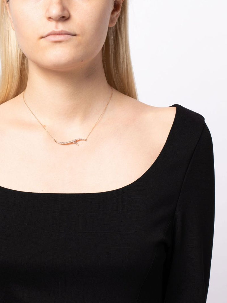 18k Rose Gold Stem Diamond Necklace