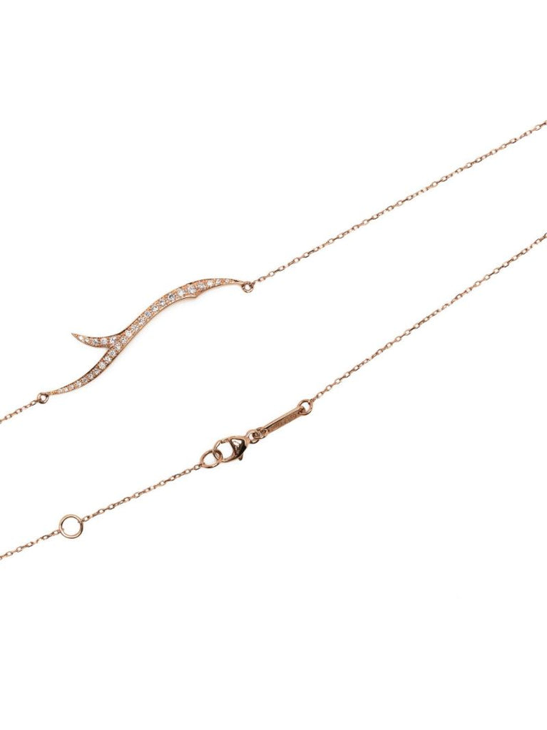 18k Rose Gold Stem Diamond Necklace