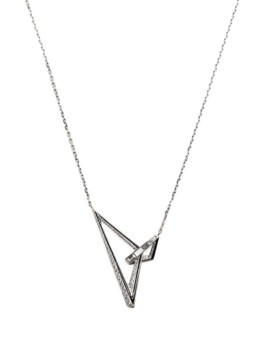 18k White Gold Vertigo Obtuse Diamond Necklace