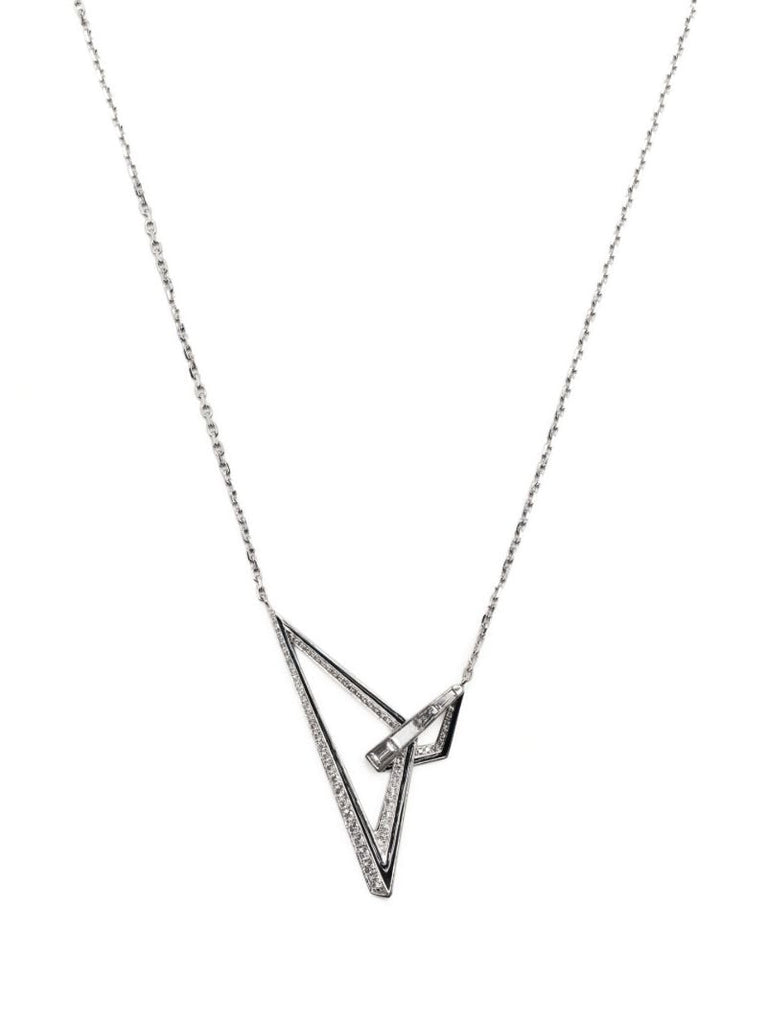 18k White Gold Vertigo Obtuse Diamond Necklace