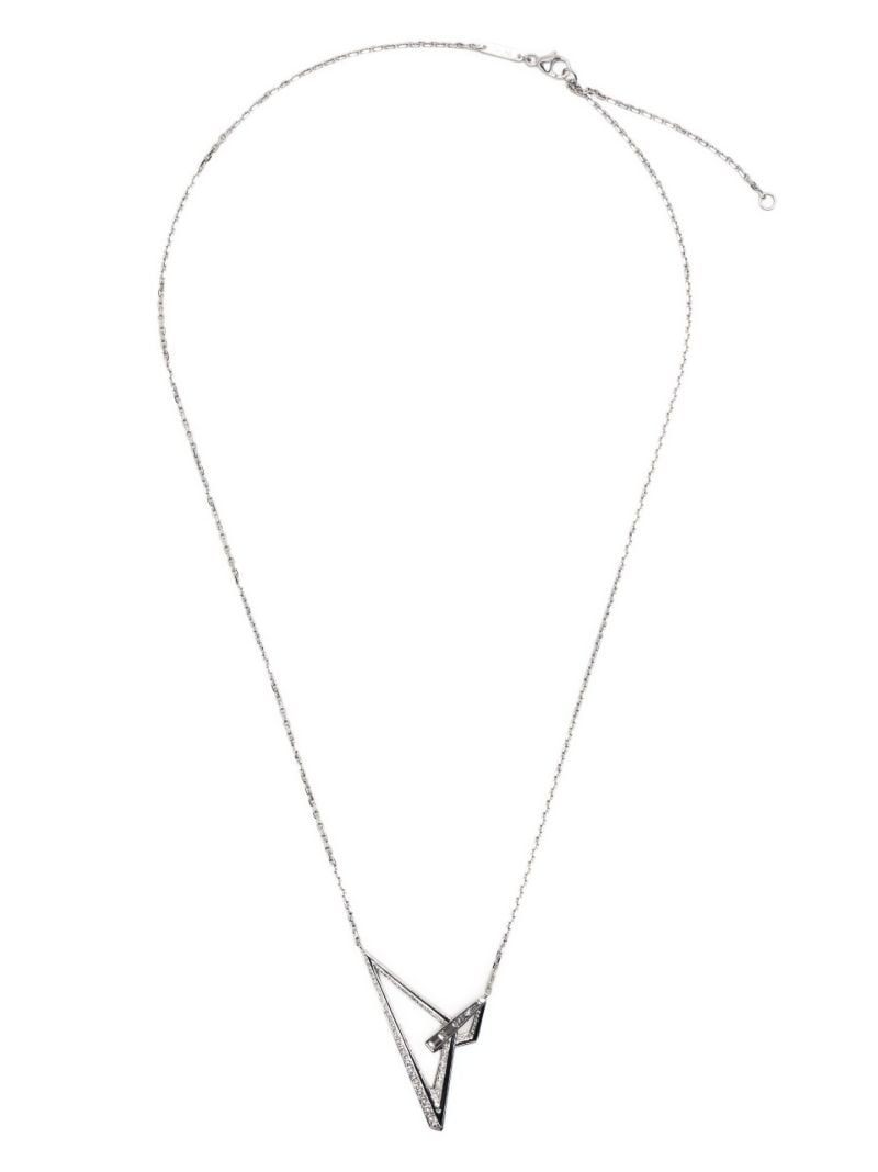 18k White Gold Vertigo Obtuse Diamond Necklace