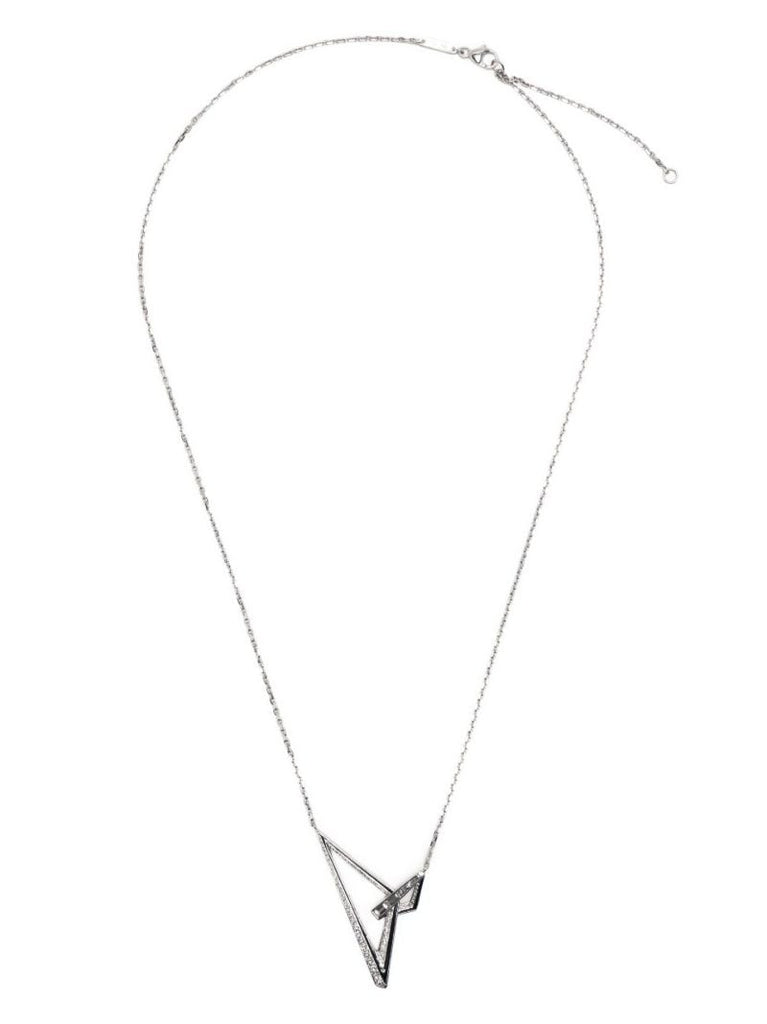 18k White Gold Vertigo Obtuse Diamond Necklace