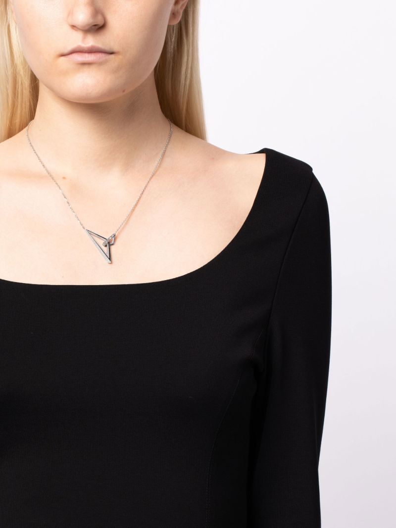 18k White Gold Vertigo Obtuse Diamond Necklace