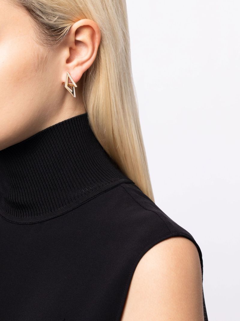 18k Yellow Gold Vertigo Acute Diamond Hoop Earrings