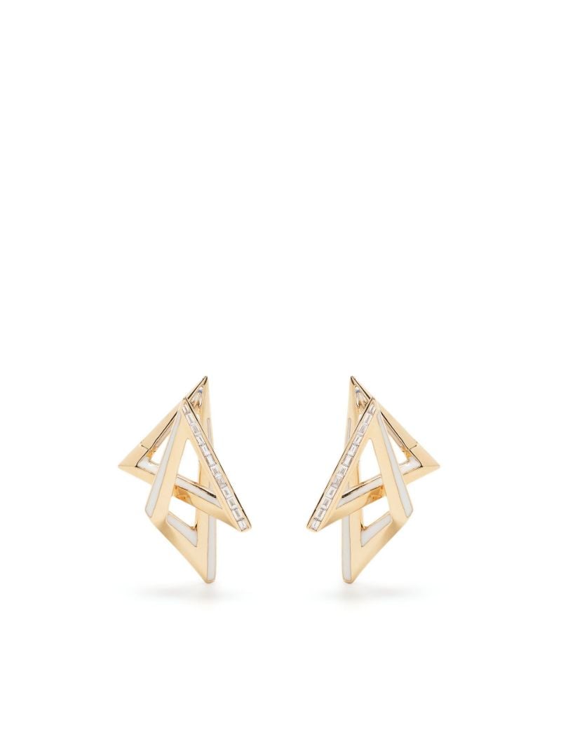 18k Yellow Gold Vertigo Acute Diamond Hoop Earrings