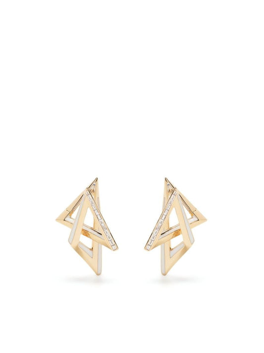 18k Yellow Gold Vertigo Acute Diamond Hoop Earrings