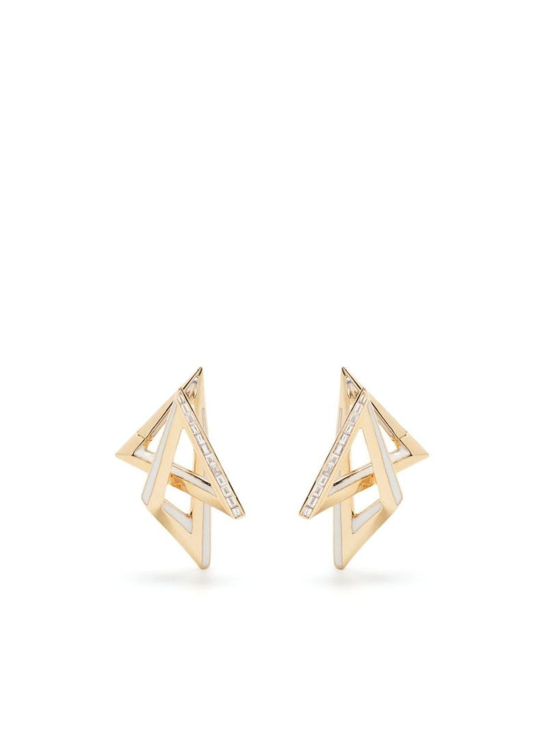 18k Yellow Gold Vertigo Acute Diamond Hoop Earrings