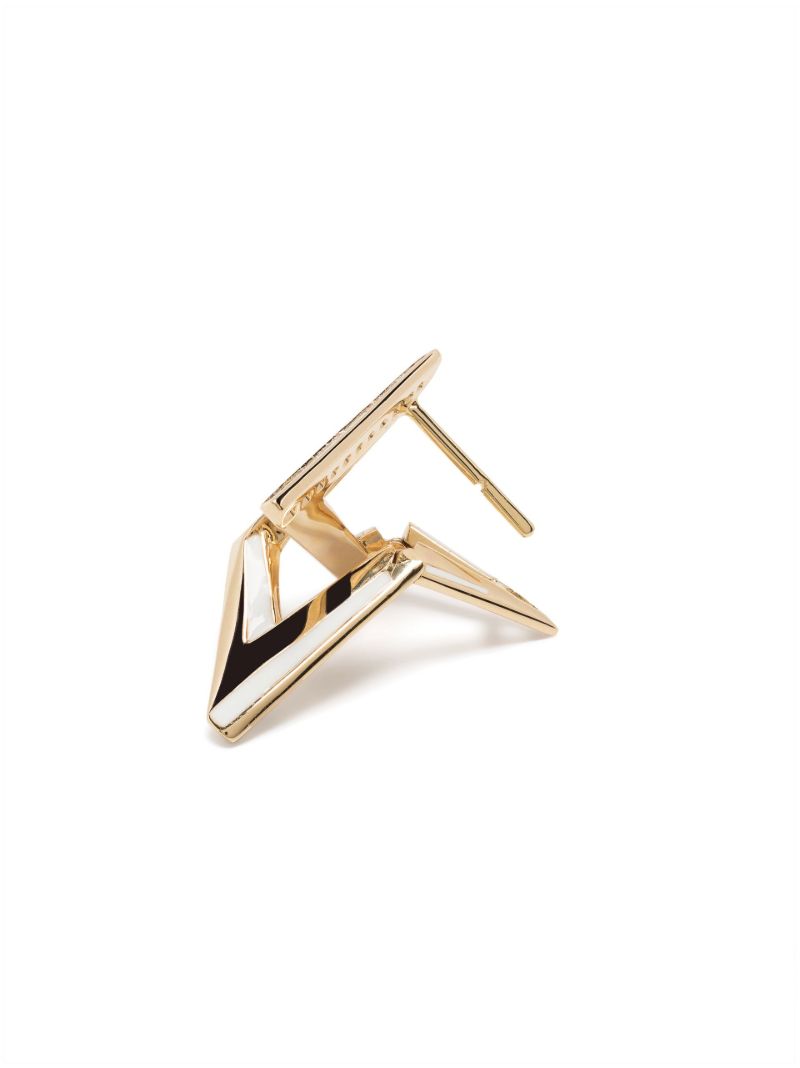 18k Yellow Gold Vertigo Acute Diamond Hoop Earrings