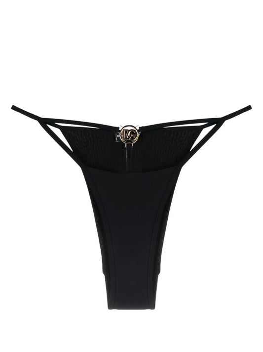 Black Logo Plaque Bikini Bottoms