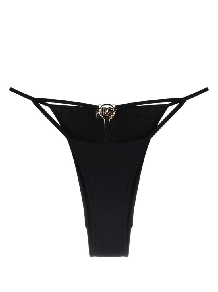 Black Logo Plaque Bikini Bottoms