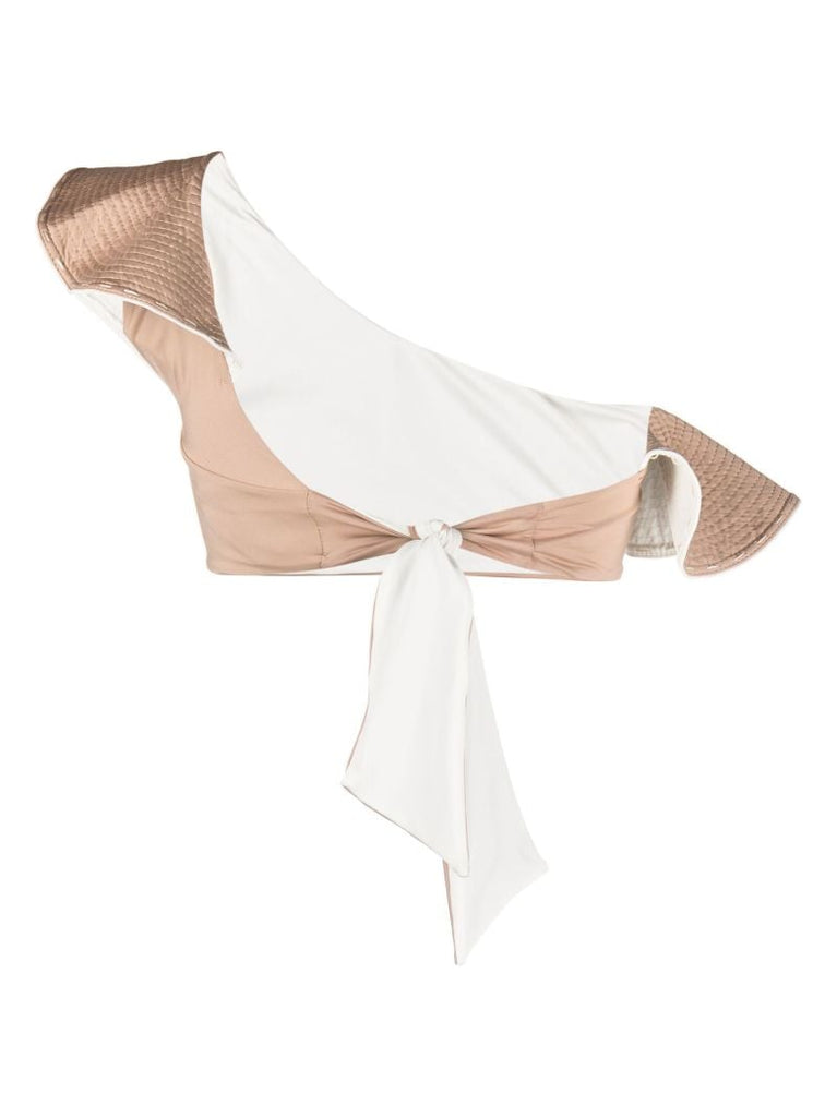 Neutral Singing Waves Reversible Bikini Top