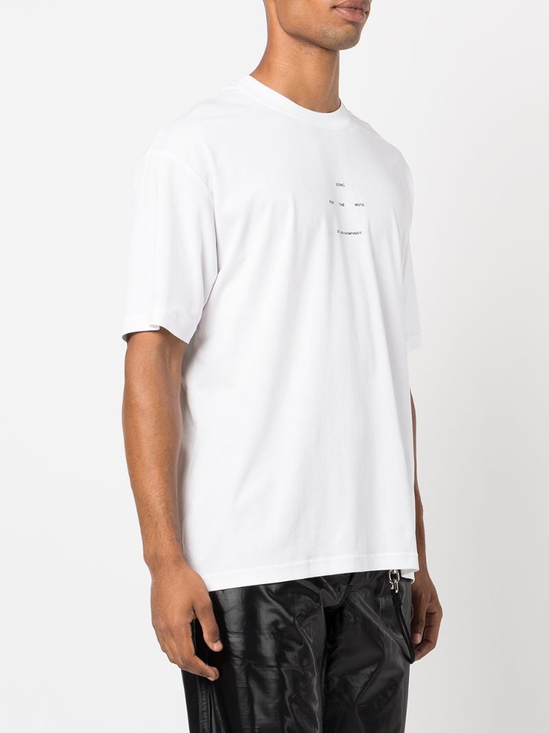 White Logo Print Cotton T-shirt