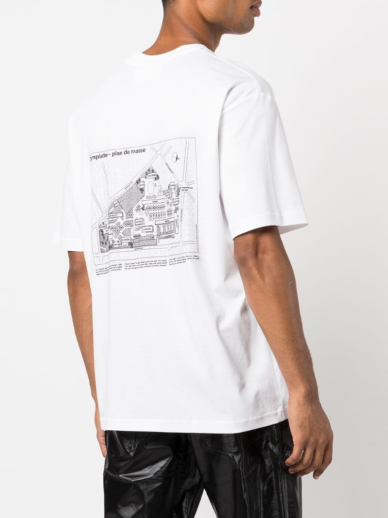 White Logo Print Cotton T-shirt